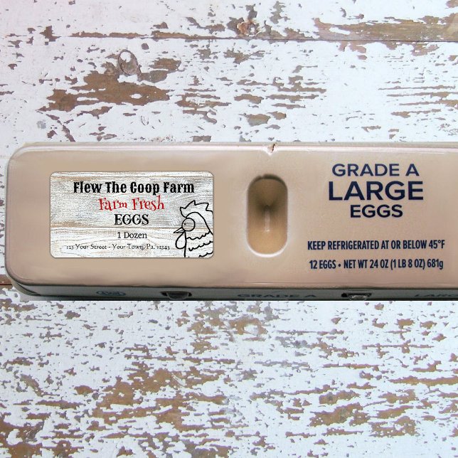 Etiqueta Granja de huevos frescos Nosey Rooster (Subido por el creador)