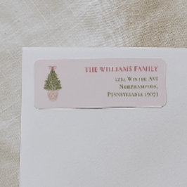 Etiqueta Granny Chic Coquette Christmas Tree Return Address