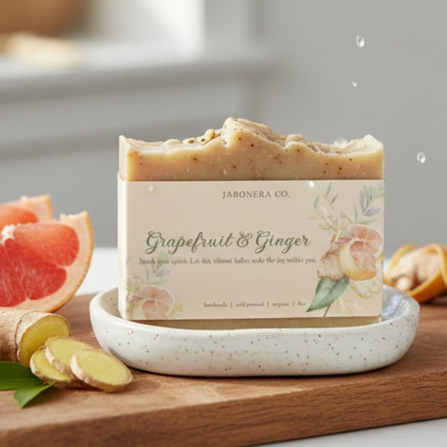 Etiqueta Grapefruit Ginger Handmade Soap Label Sticker (Subido por el creador)