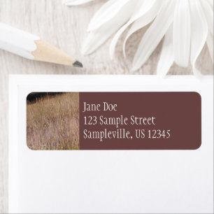 Etiqueta Grasa morada y flores silvestres