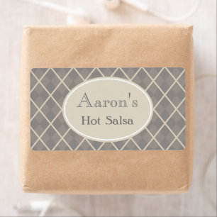 Etiqueta Gray Argyle Kitchen Labels