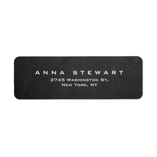 Etiqueta Gray Chalkboard Profesional Moderno Personal (Frente)
