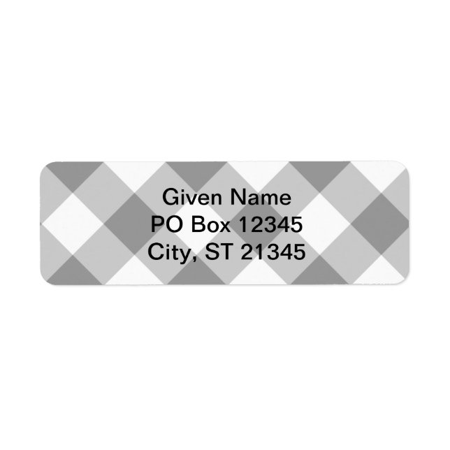 Etiqueta Gray Gingham (Frente)