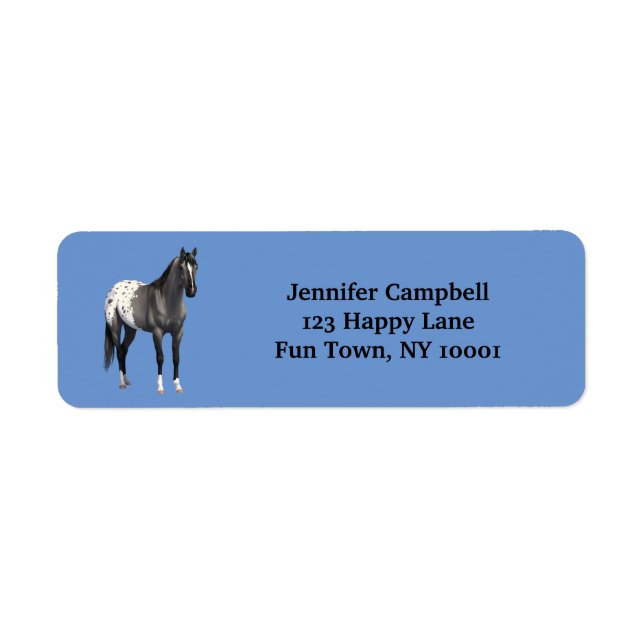 Etiqueta Gray Grulla Appaloosa Quarter Stallion (Frente)