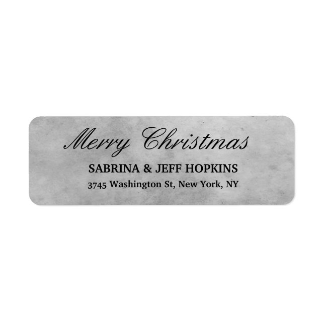 Etiqueta Gray Merry Christmas Message Family (Frente)
