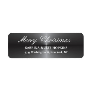 Etiqueta Gray Merry Christmas Message Sheet
