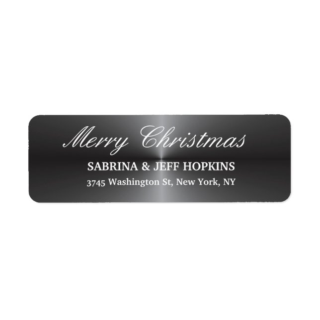 Etiqueta Gray Merry Christmas Message Sheet (Frente)