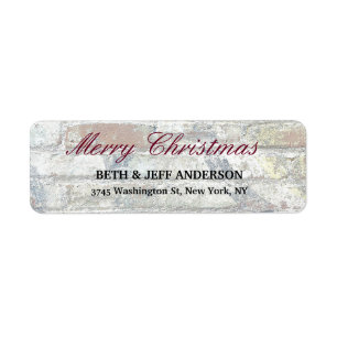 Etiqueta Gray Wall Merry Christmas Message Sheet