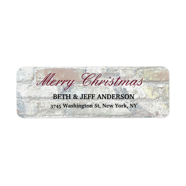 Etiqueta Gray Wall Merry Christmas Message Sheet (Frente)