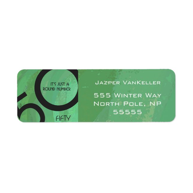 Etiqueta Green 50 Decade Birthday (Frente)