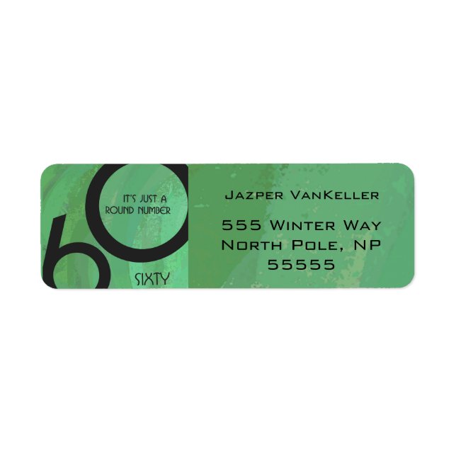 Etiqueta Green 60 Decade Birthday (Frente)