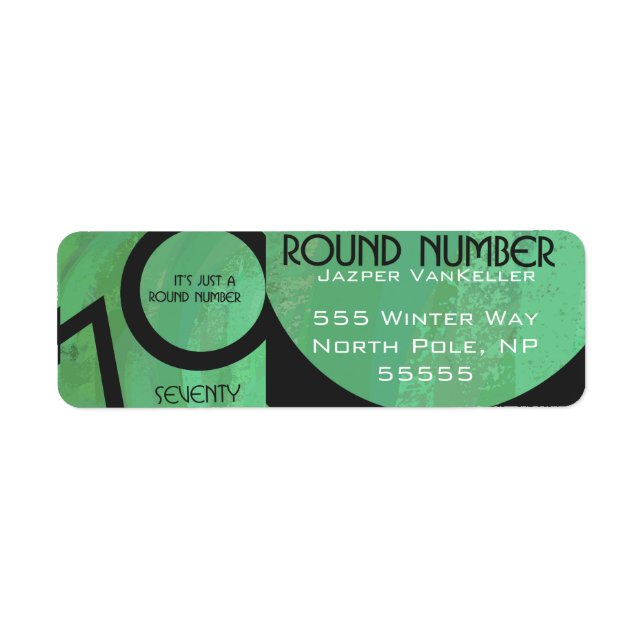 Etiqueta Green 70 Decade Birthday (Frente)