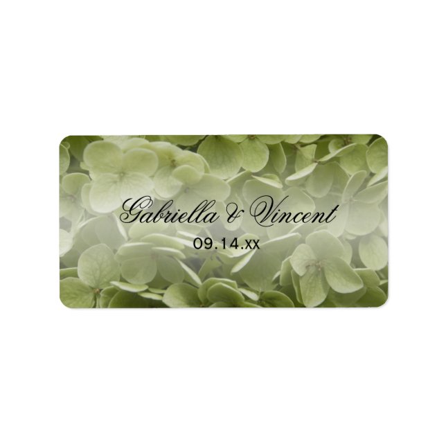 Etiqueta Green Annabelle Hydrangea Flower Boda (Frente)