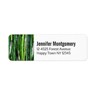 Etiqueta Green Bamboo Stalks Nature Photography