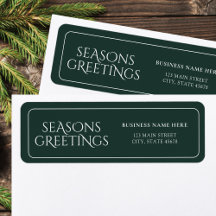 Green Business Seasons Greetings Return Address