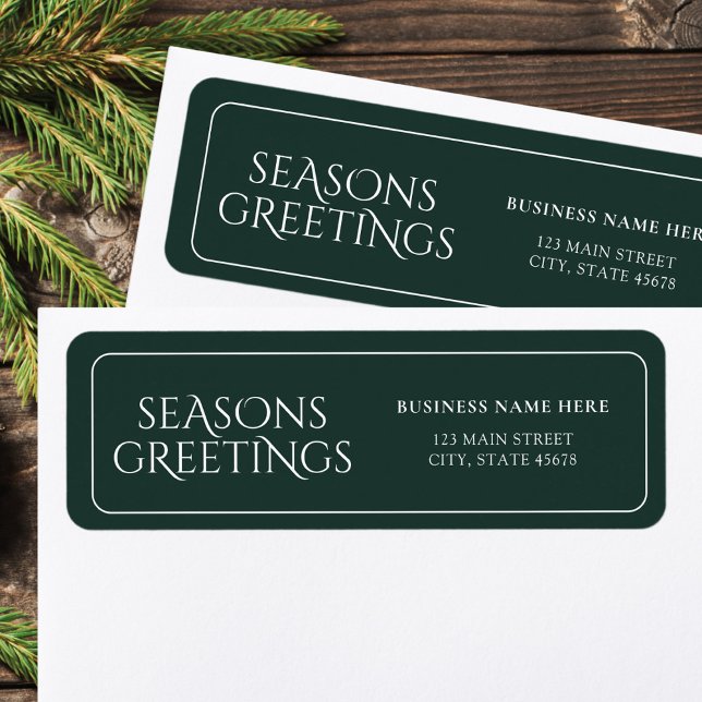 Etiqueta Green Business Seasons Greetings Return Address (Subido por el creador)