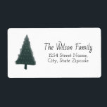 Etiqueta Green Christmas Pine Tree Return Address Label<br><div class="desc">Green Christmas Pine Tree Return Address Label</div>