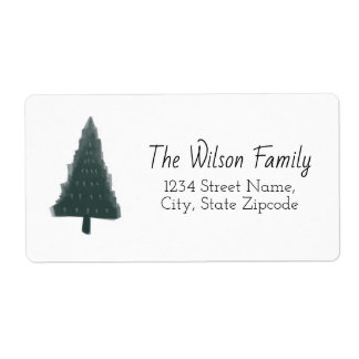 Etiqueta Green Christmas Pine Tree Return Address Label
