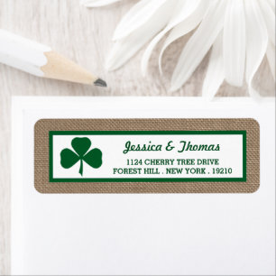 Etiqueta Green Clover & Burlap St. Patrick's Day
