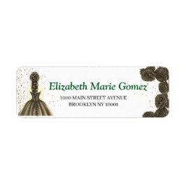 Etiqueta Green Custom Quinceañera Address Label