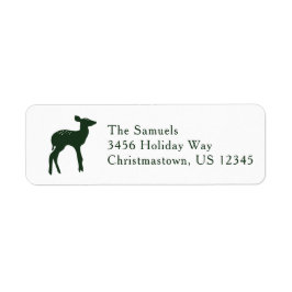 Etiqueta Green Deer Holiday Return Address Label