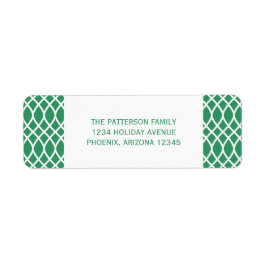 Etiqueta Green Elegant Lattice Holiday Address Labels