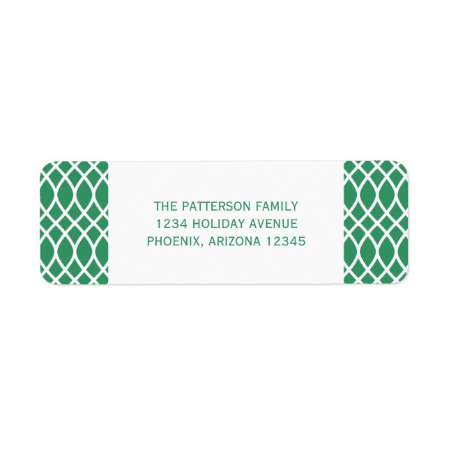 Etiqueta Green Elegant Lattice Holiday Address Labels (Frente)