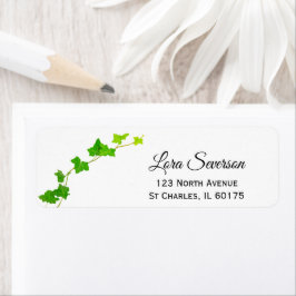 Etiqueta Green English Ivy Vine Return Address Labels