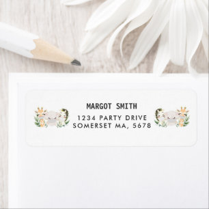 Etiqueta Green Gold Animal Drive De Baby Shower Return