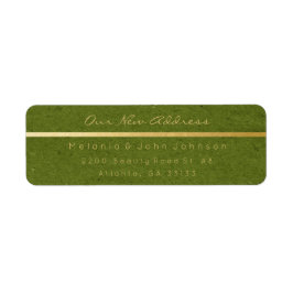 Etiqueta Green Gold Kraft Gracias Nueva Dirección RSVP