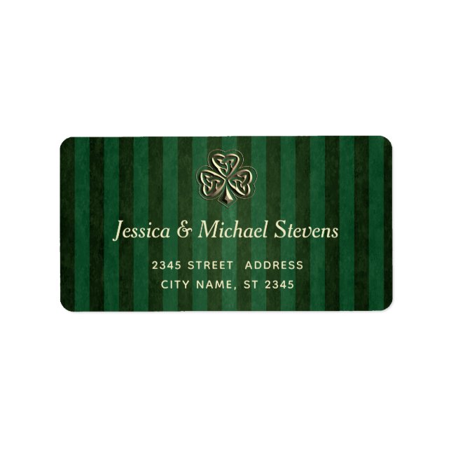 Etiqueta Green grundge trendy Irish afortunado shamrock Lab (Frente)