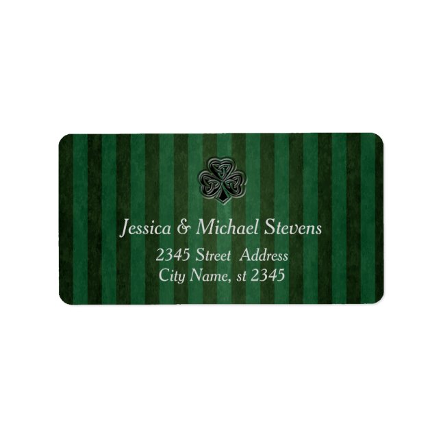 Etiqueta Green grundge trendy Irish afortunado shamrock Lab (Frente)