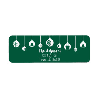 Etiqueta Green Hanging Ornament Return Address Label