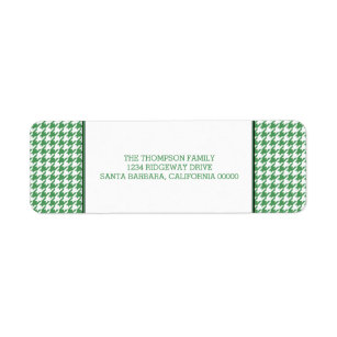 Etiqueta Green Houndstooth Holiday Address Labels
