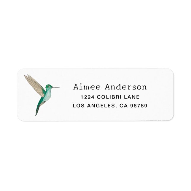 Etiqueta Green Hummingbird (Frente)