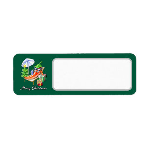 Etiqueta Green Merry Christmas Chili Blank Address