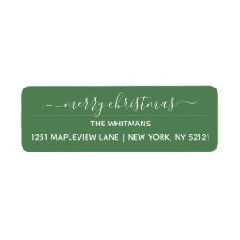 Etiqueta Green Merry Christmas Return Address