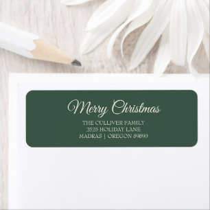 Etiqueta Green Muy Merry Christmas Holiday Return Address