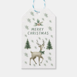 Etiqueta Green Sage Christmas Trees & Reindeer Gif