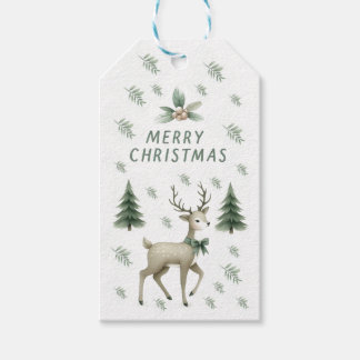 Etiqueta Green Sage Christmas Trees & Reindeer Gif