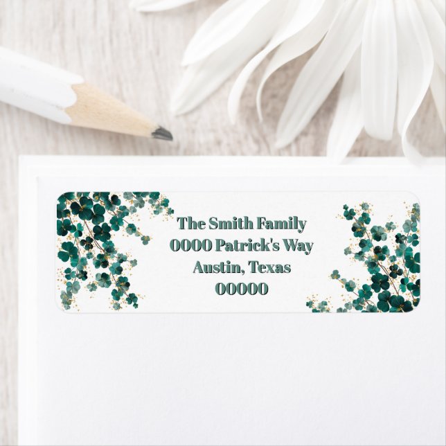 Etiqueta Green Shamrocks and Gold  (In situ)