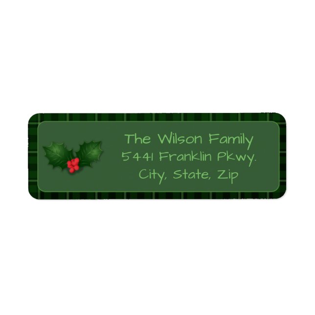 Etiqueta Green Tartan Holly (Frente)