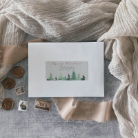 Green Wild Forest Christmas Tree Return Address