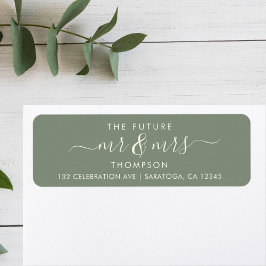 Etiqueta Greenery Cream Elegant Future MR y MRS Dirección