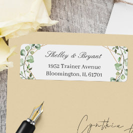 Etiqueta Greenery Eucalyptus deja dirección de retorno