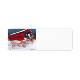 Etiqueta Greyhounds Santa Sleigh Dog Art Address Labs