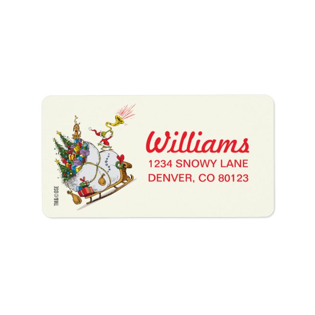 Etiqueta Grinch clásico | ¡Feliz Navidad! (Frente)