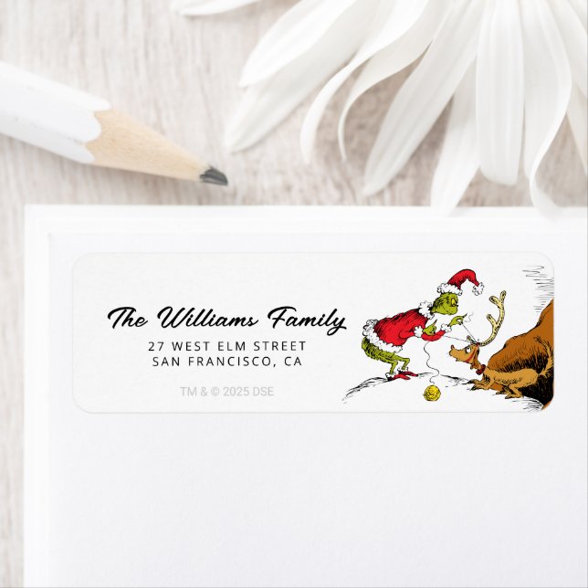 Etiqueta Grinch Prepara a Max el Reno (In situ)