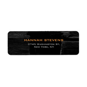 Etiqueta Gris Black Wood Texture Profesional Moderno