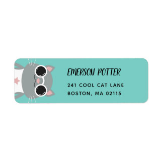 Etiqueta Gris Gray Cat Guay | Turquesa